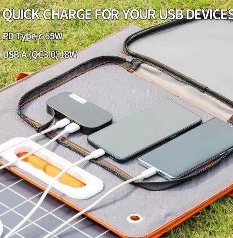 60W Hopfällbar Solpanel (18V) – Vattentålig & Hög Verkningsgrad för Utomhusbruk