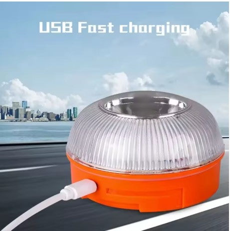 🚨 USB-uppladdningsbar Nödsignallampa för bil – magnetisk & vattentålig