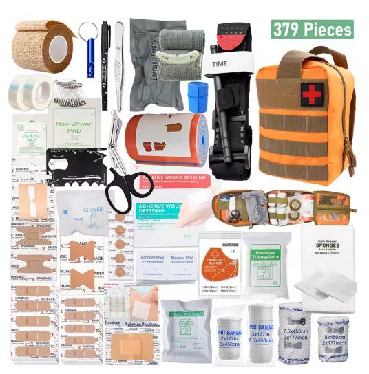 STOR - Första Hjälpen-kit 379 delar – Stort hushållskit för hem, bil & vardagsberedskap