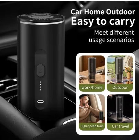 ☕ Trådlös 2-i-1 Kaffemaskin – För Bil, Hem och Camping