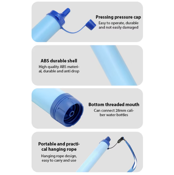 Portable Water Filter Straw – Bärbart Vattenfilter för Camping & Krisberedskap