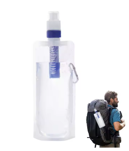 Hopfällbar Vattenflaska med Inbyggt Filter – 1000 ml