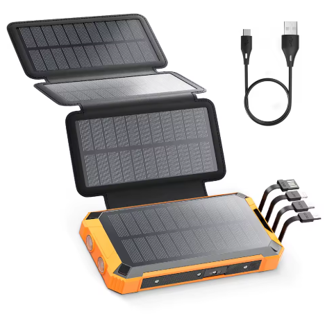 Solar Power Bank 26800mAh – Snabbladdning, Solpaneler & Nödbelysning