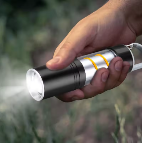 Kompakt Uppladdningsbar LED-Ficklampa med Sidoljus