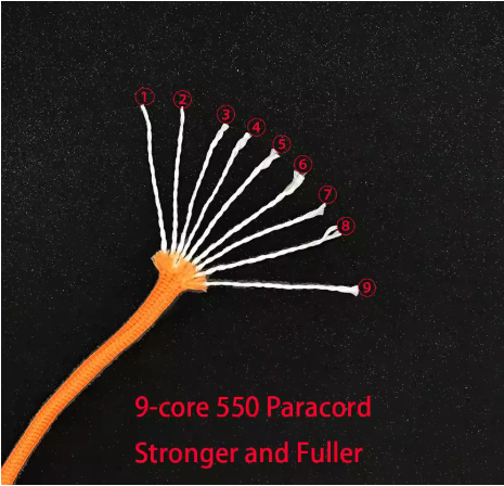 Paracord 550 – 9-kärnigt fallskärmsnöre 4 mm | Extremt starkt rep –31 m