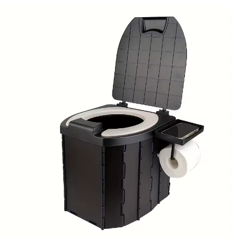 Portabel Hopfällbar Campingtoalett – Stabil, Luktfri & Superkompakt (200 kg Kapacitet)