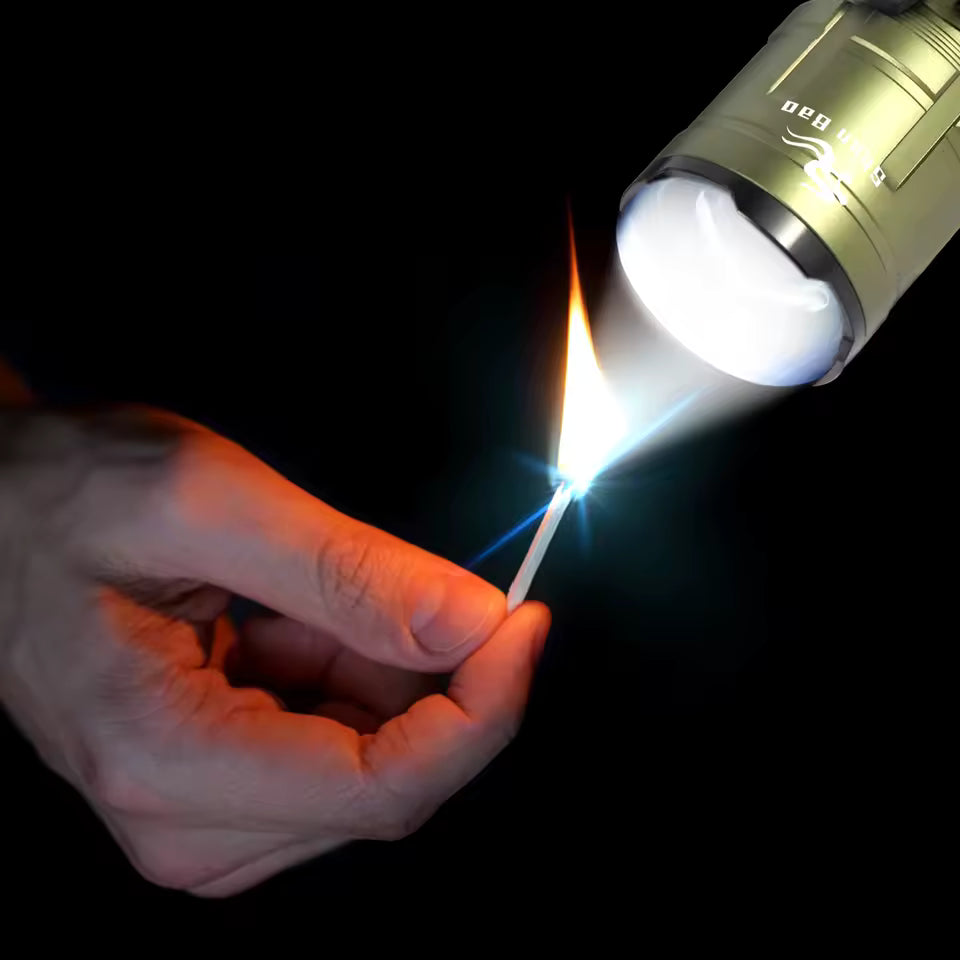 Zoombar Vattentät Ficklampa – Extrem ljusstyrka + unika överlevnadsfunktioner