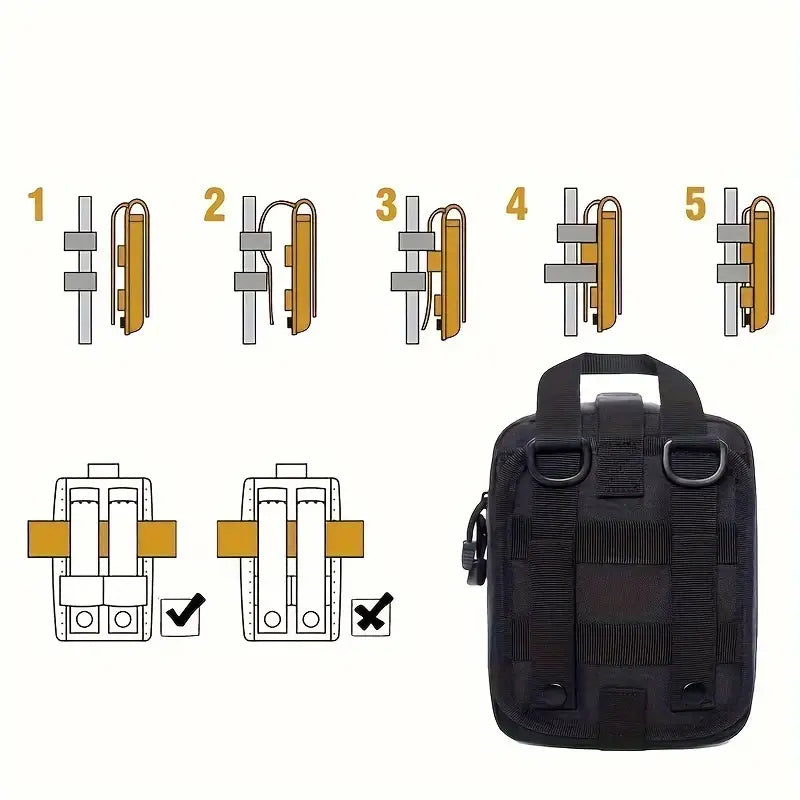 Första Hjälpen-Kit 151 delar – Kompakt, Taktiskt & Fullmatat för Äventyr, Bil & Hem