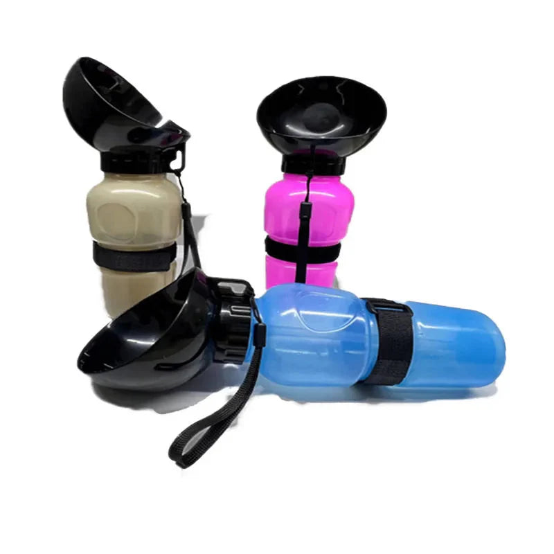 Portabel Vatten- & Matbehållare för Husdjur – 2-i-1 Flaska med Smart Krokdesign