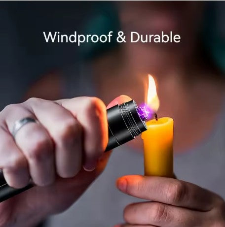 Multifunktionell Ficklampa & USB-Plasmatändare – Vindskyddad överlevnadsutrustning