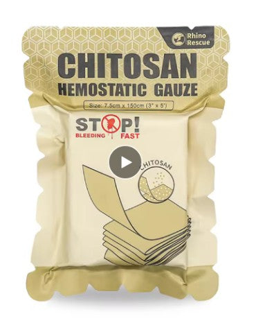 Rhino Rescue – Hemostatisk Gasbinda med Chitosan (snabb blödningskontroll)