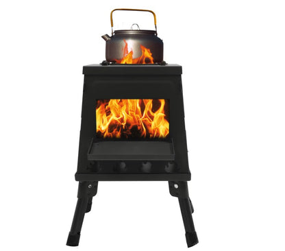 Portabel Campingkamin - Vedeldad och vindtålig
