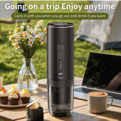 ☕ Trådlös 2-i-1 Kaffemaskin – För Bil, Hem och Camping