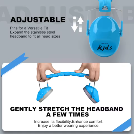 Barn Hörselskydd – Justerbara, Bekväma & Bullerdämpande (NRR 25dB)