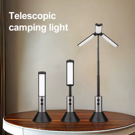 Teleskopisk Campinglampa & Ficklampa – Uppladdningsbar 3000mAh med 270° belysning