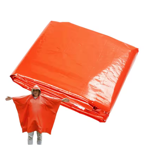 Allväders-Poncho med Termofoder – Återanvändbar & Perfekt för Camping, Vandring och Krisberedskap