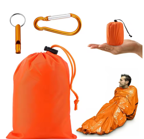 Nödtält för 2 Personer – Vind- & Vattentätt Survival Shelter med Nödsignal & Dragsnöre