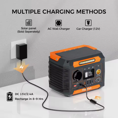 Portabel Power Station 300W (230Wh) för Camping, Bil & Krisberedskap