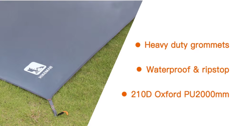 Vattentät Campingduk XXL – 2.4 × 2.1 m | Slitstark Tarp för Tält, Strand & Vandring
